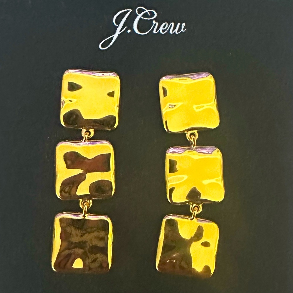 JCrew triple square drip earrings